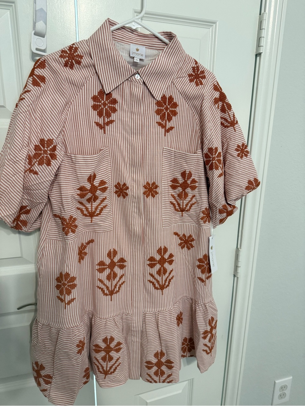 Burnt Orange and White J Marie Women’s Dress